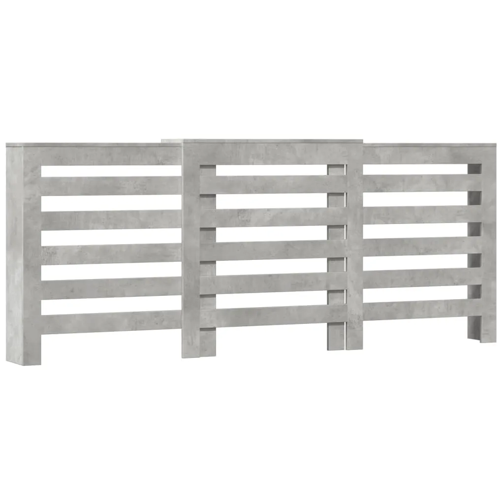 Radiator Cover Concrete Grey 205x21.5x83.5 cm Engineered Wood