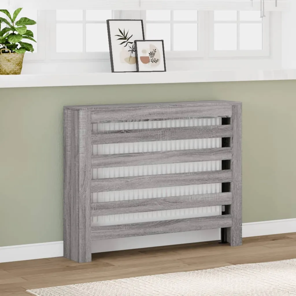 Radiator Cover Grey Sonoma 104x20x82 cm Engineered Wood