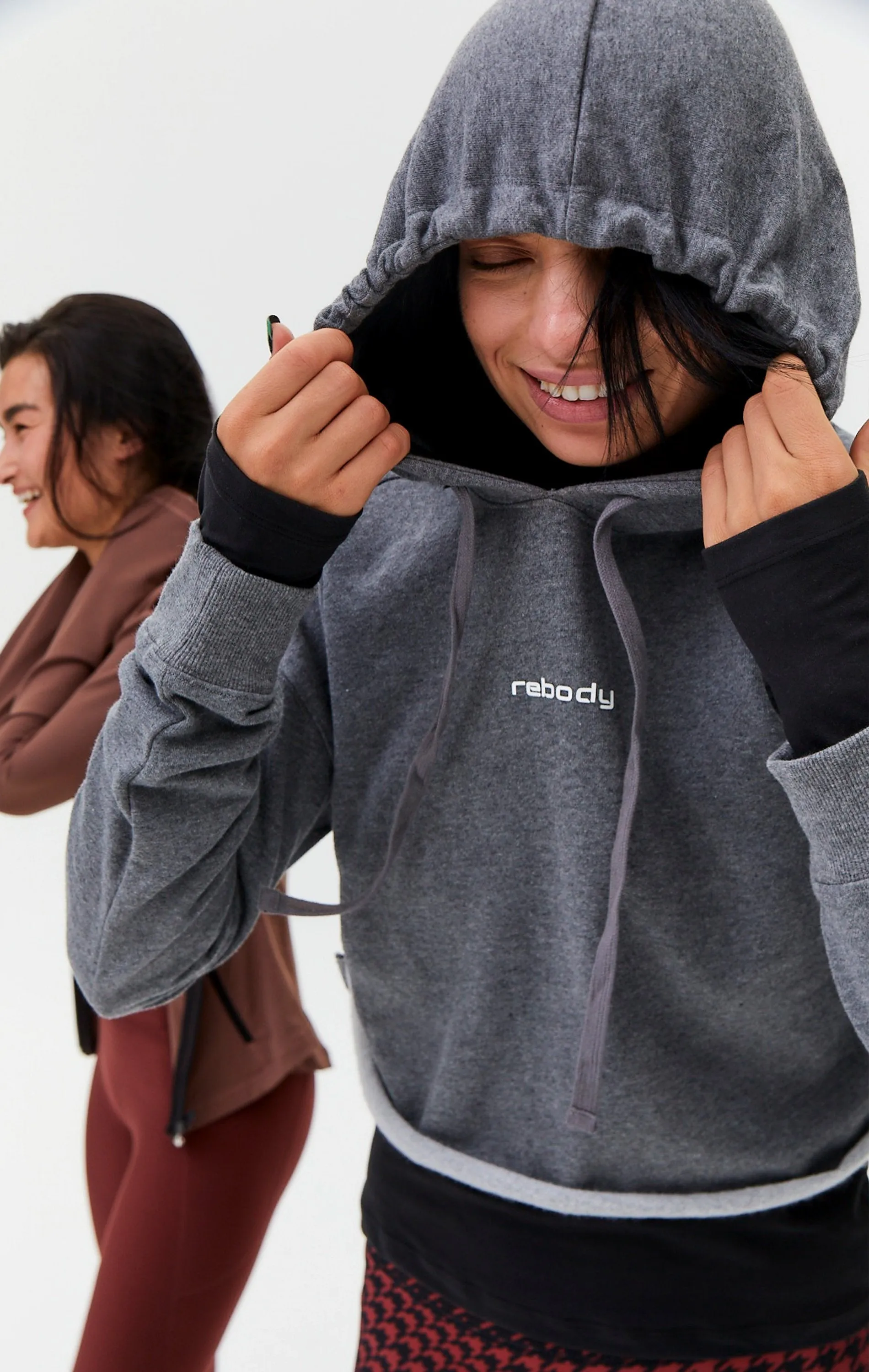 Rebody Logo Fleece Crop Hoody