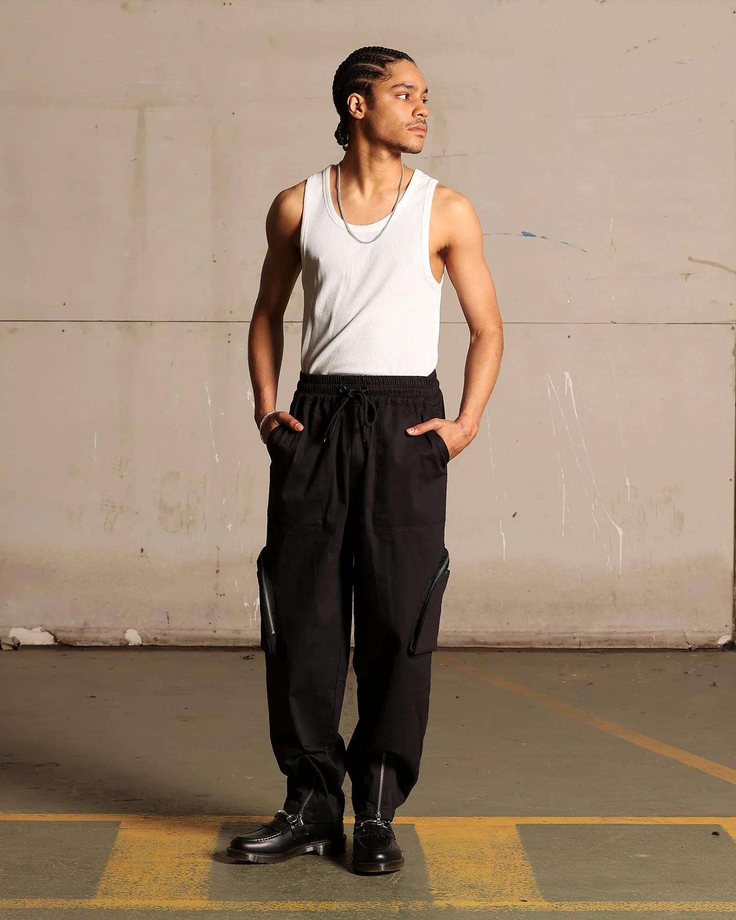 Saint Morta Gallery Zip Cargo Pants Black