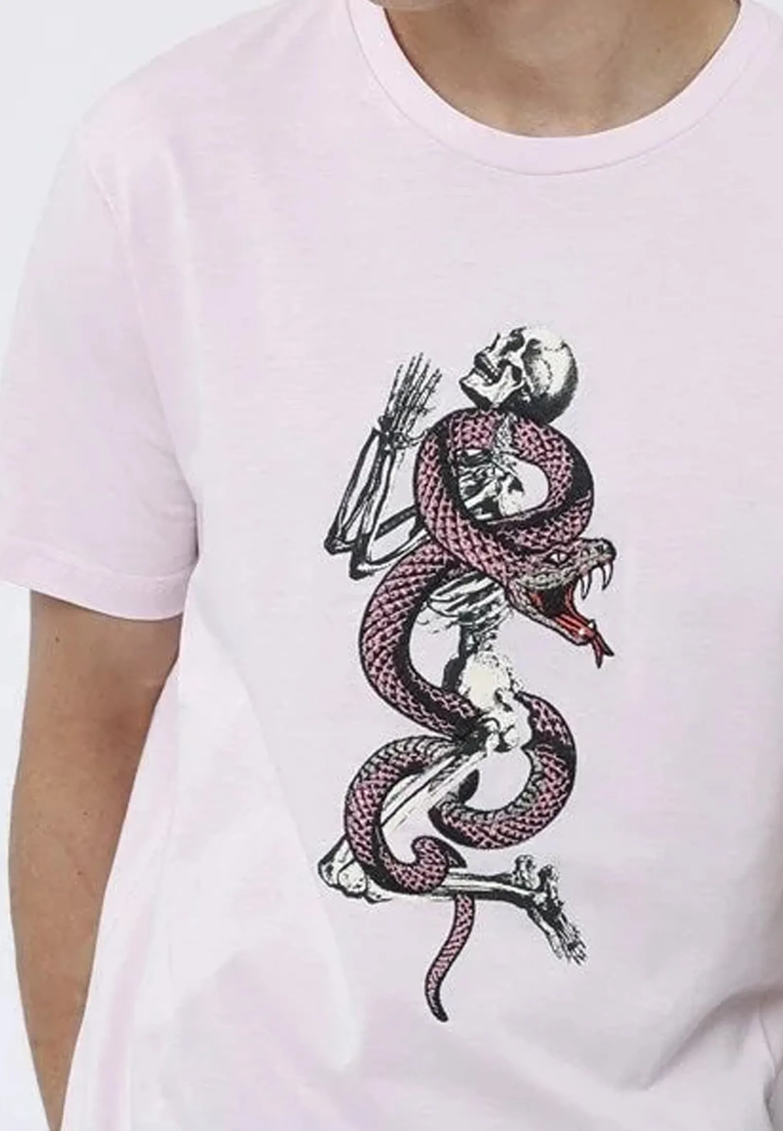 SNAKE SKELETON T-SHIRT SOFT PINK