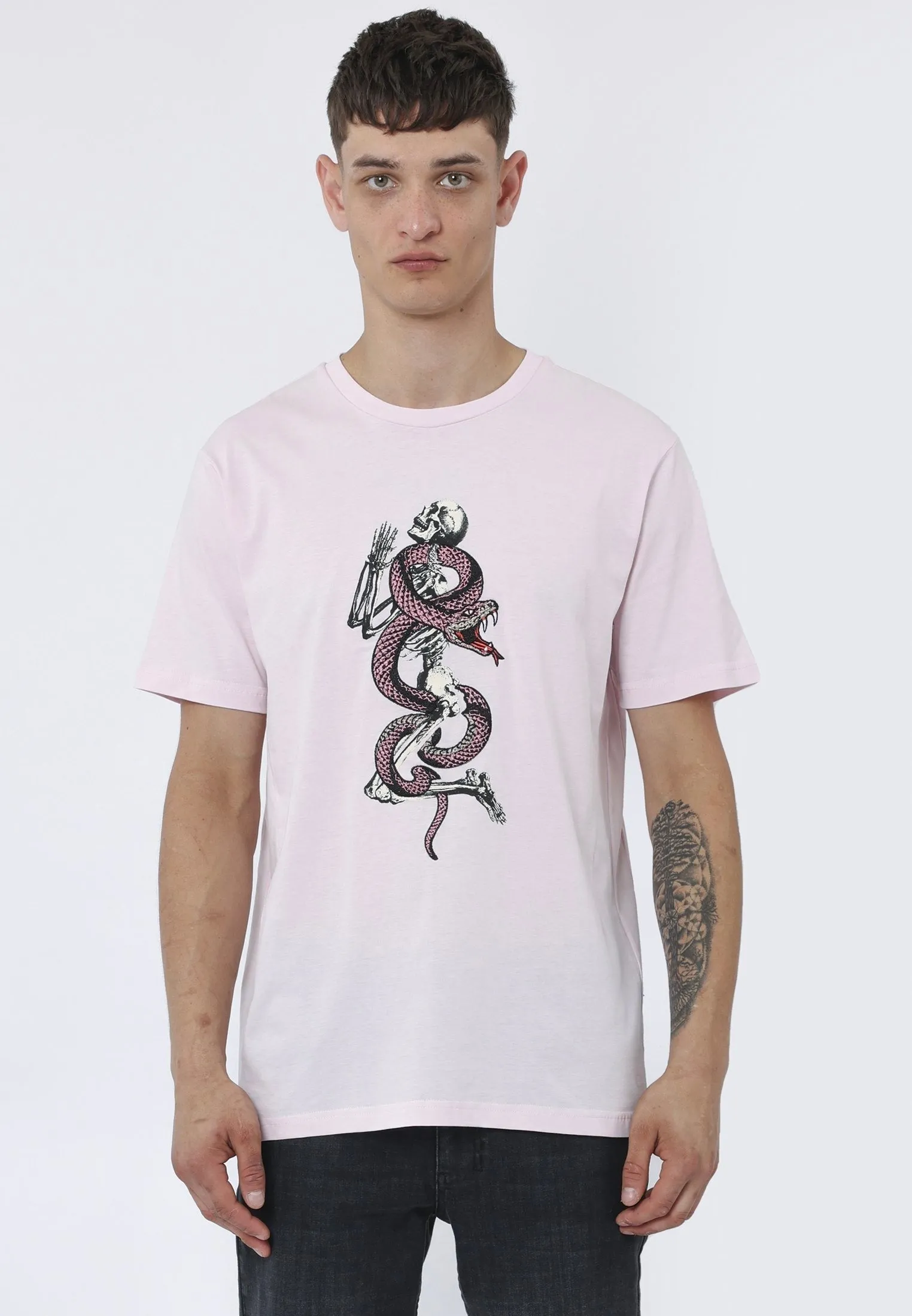 SNAKE SKELETON T-SHIRT SOFT PINK