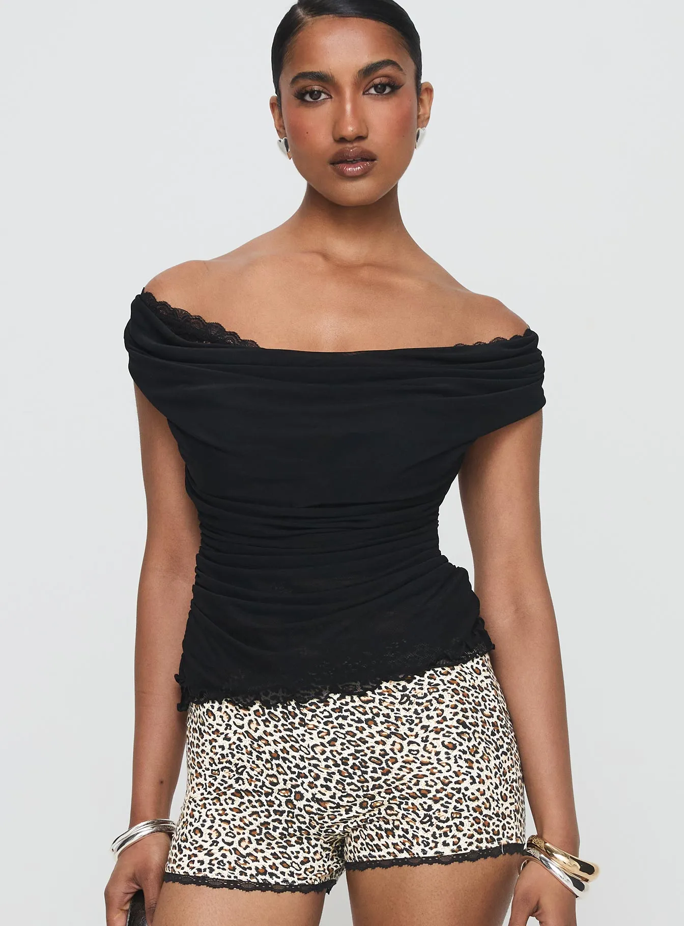 Sonnie Off Shoulder Top Black