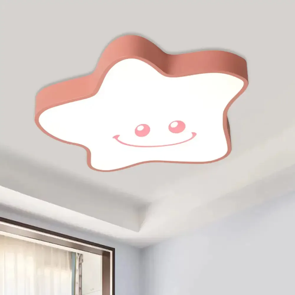 Star Nursery Flush Mount LED Ceiling Light with Acrylic Cartoon Design