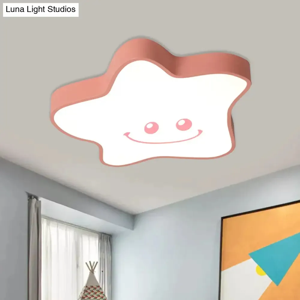 Star Nursery Flush Mount LED Ceiling Light with Acrylic Cartoon Design