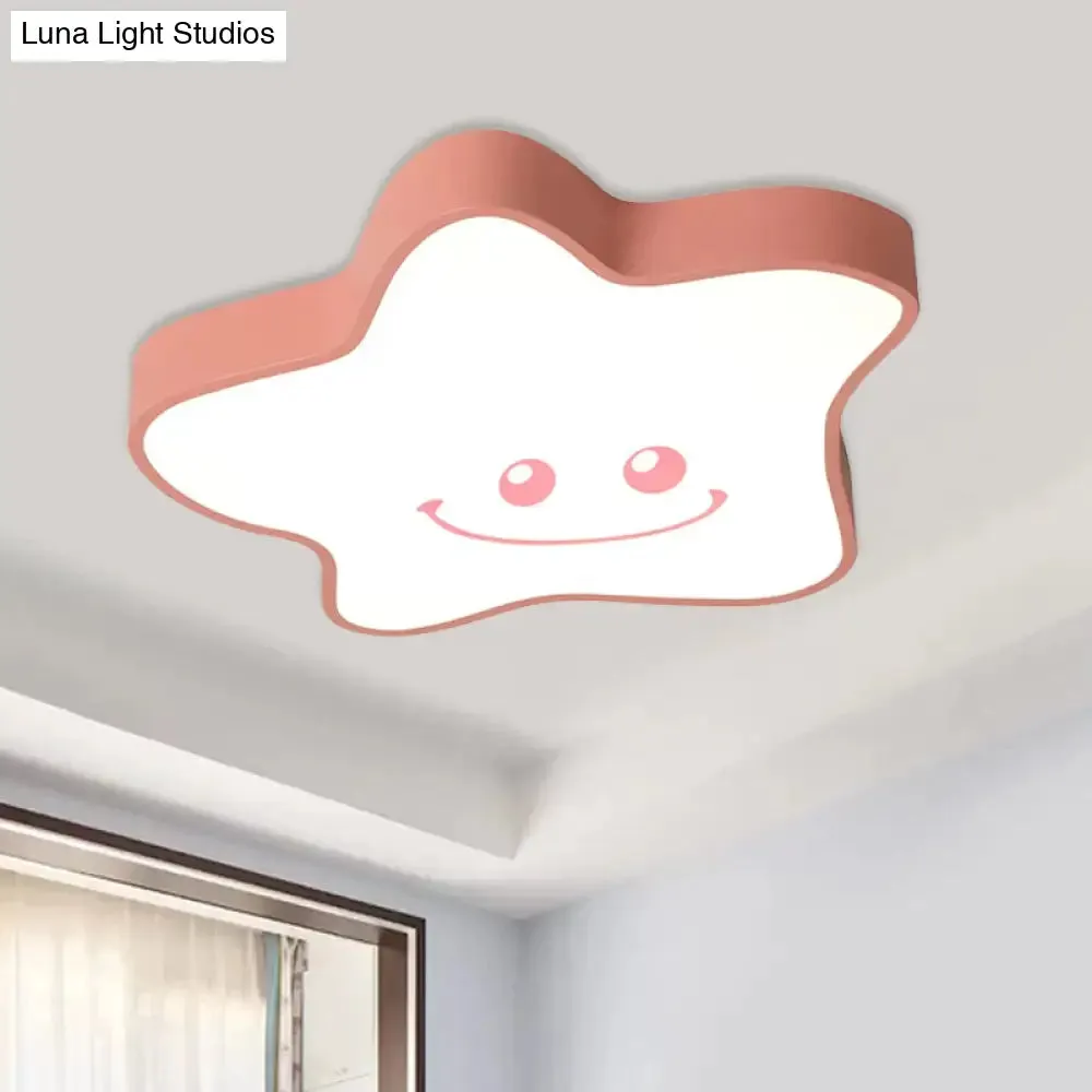 Star Nursery Flush Mount LED Ceiling Light with Acrylic Cartoon Design