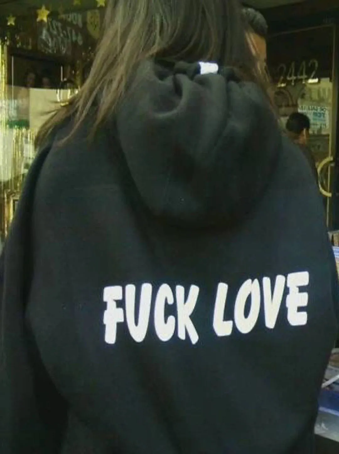 SXV  'fuck love’ Printed Cool Aesthetic Sweatshirt Hoodie