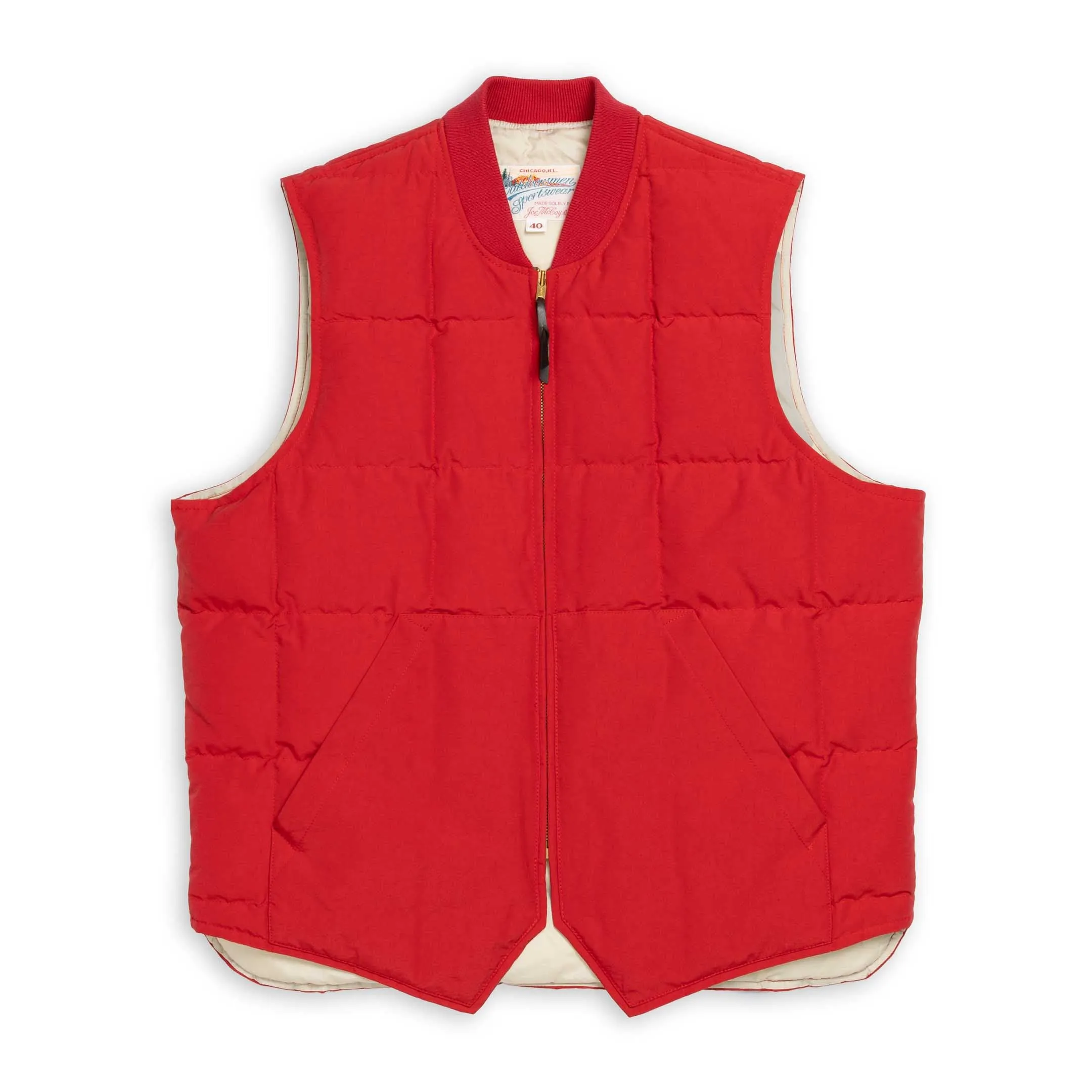 The Real McCoy's Cotton/Nylon Down Vest Red