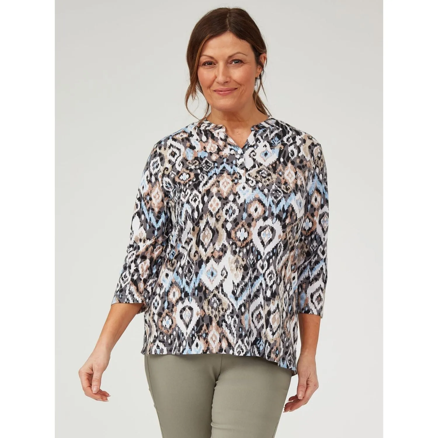 TIGI 10/12 Ikat Notch Neck Top