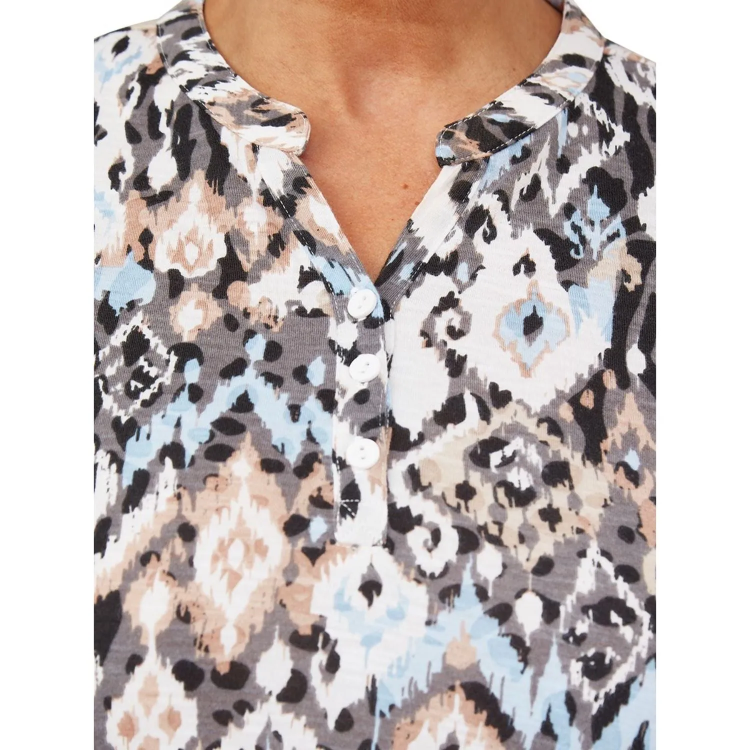 TIGI 10/12 Ikat Notch Neck Top