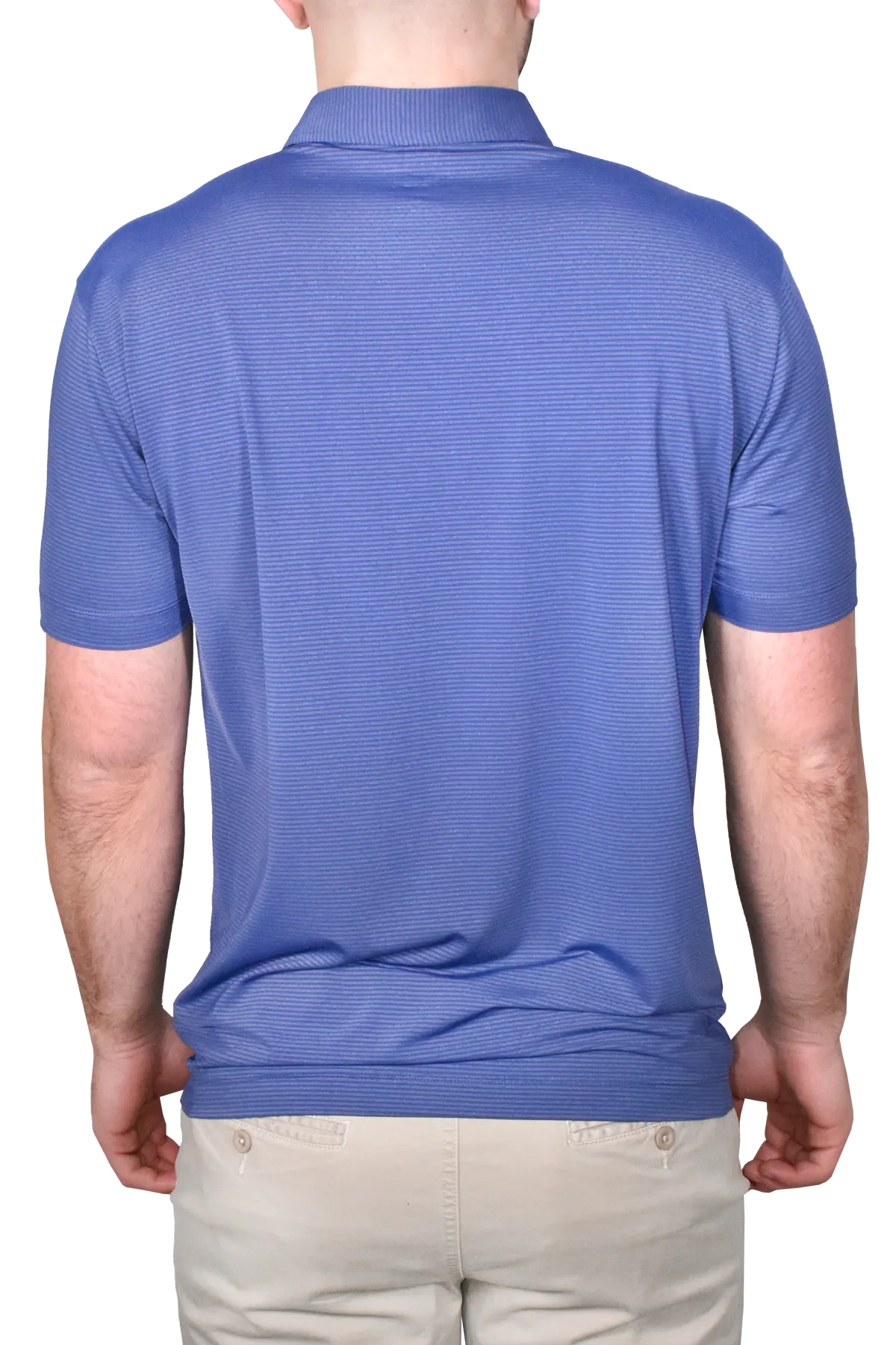 Two Tone Stretch Polo, Slate Blue