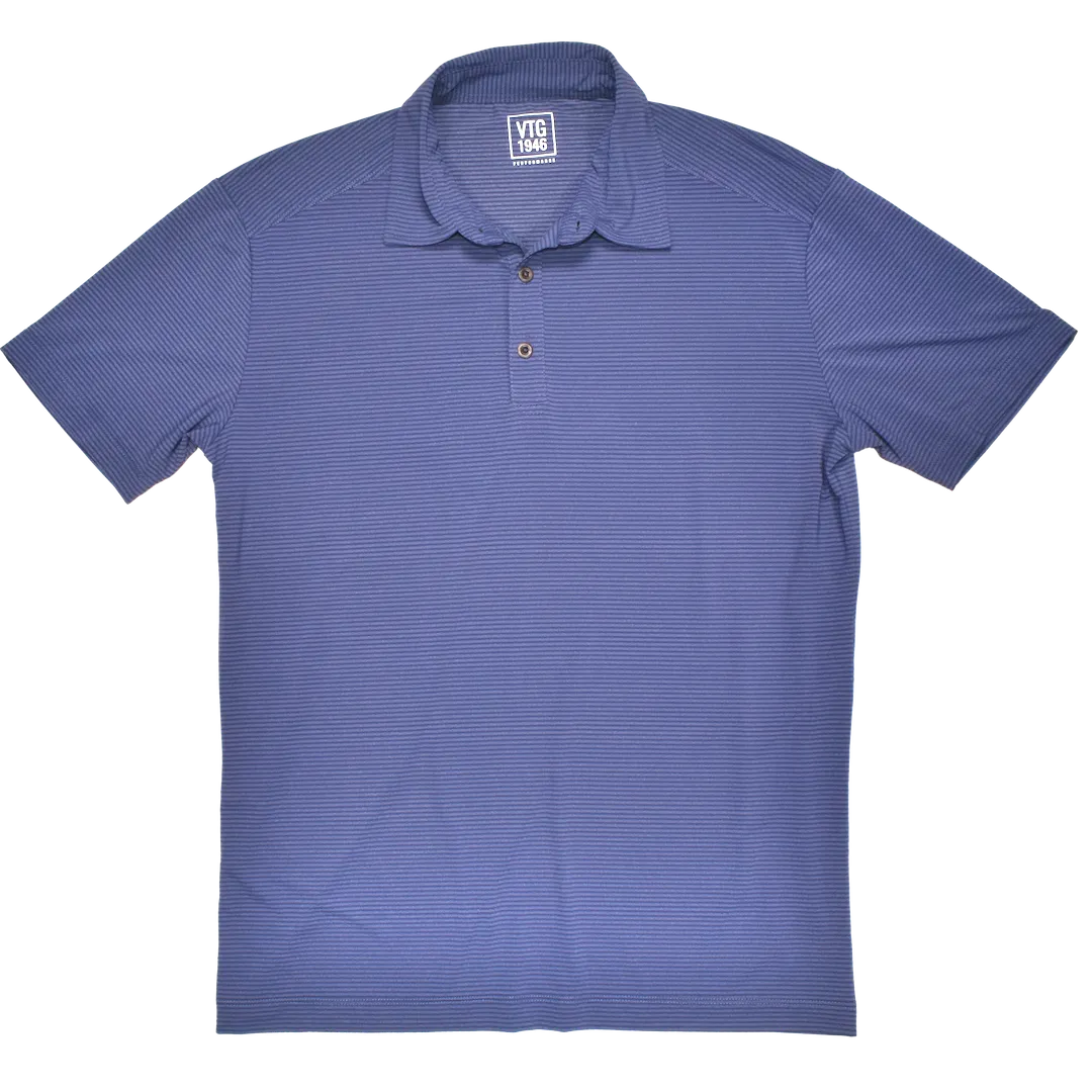 Two Tone Stretch Polo, Slate Blue