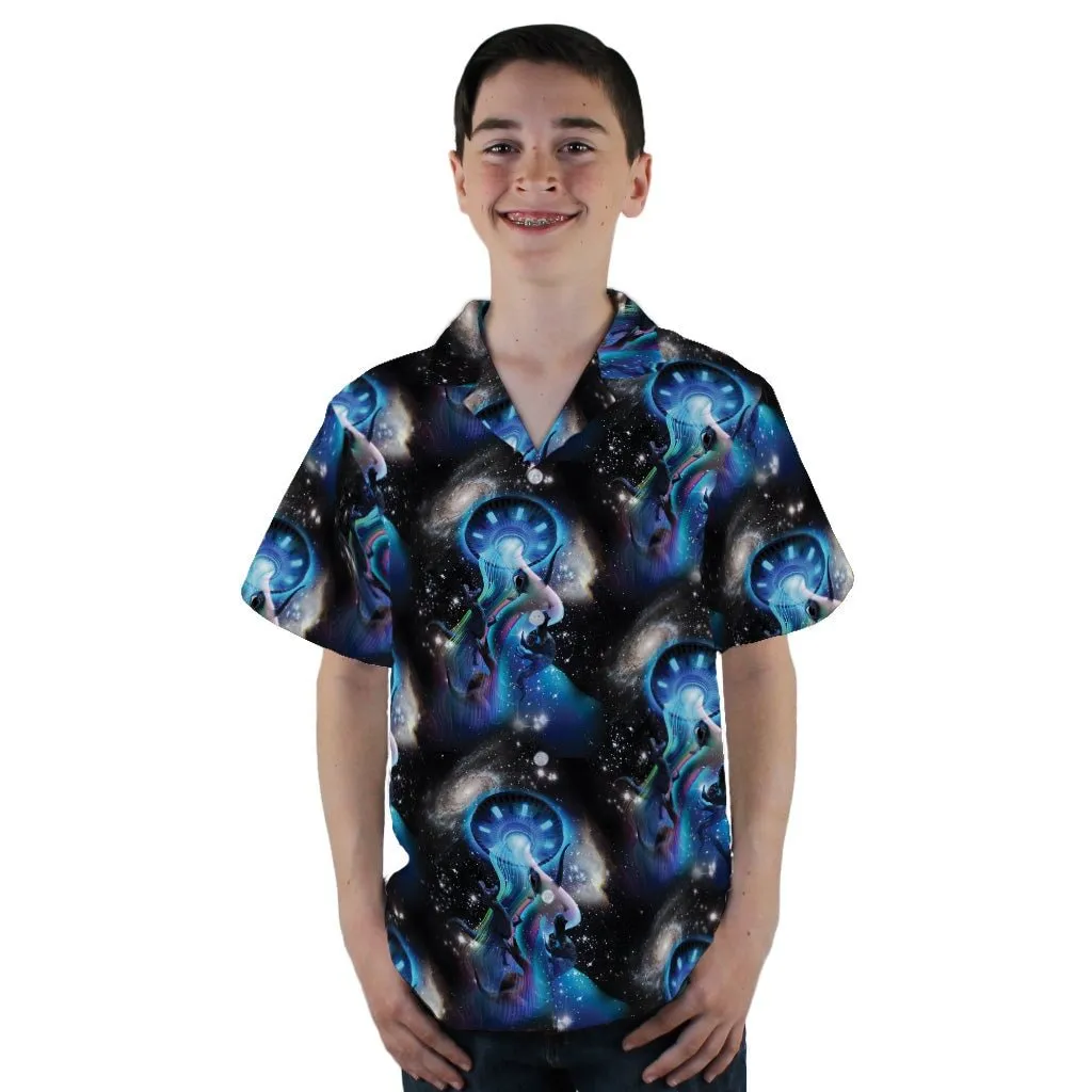 UFO Abduction of Dinosaurs Youth Hawaiian Shirt