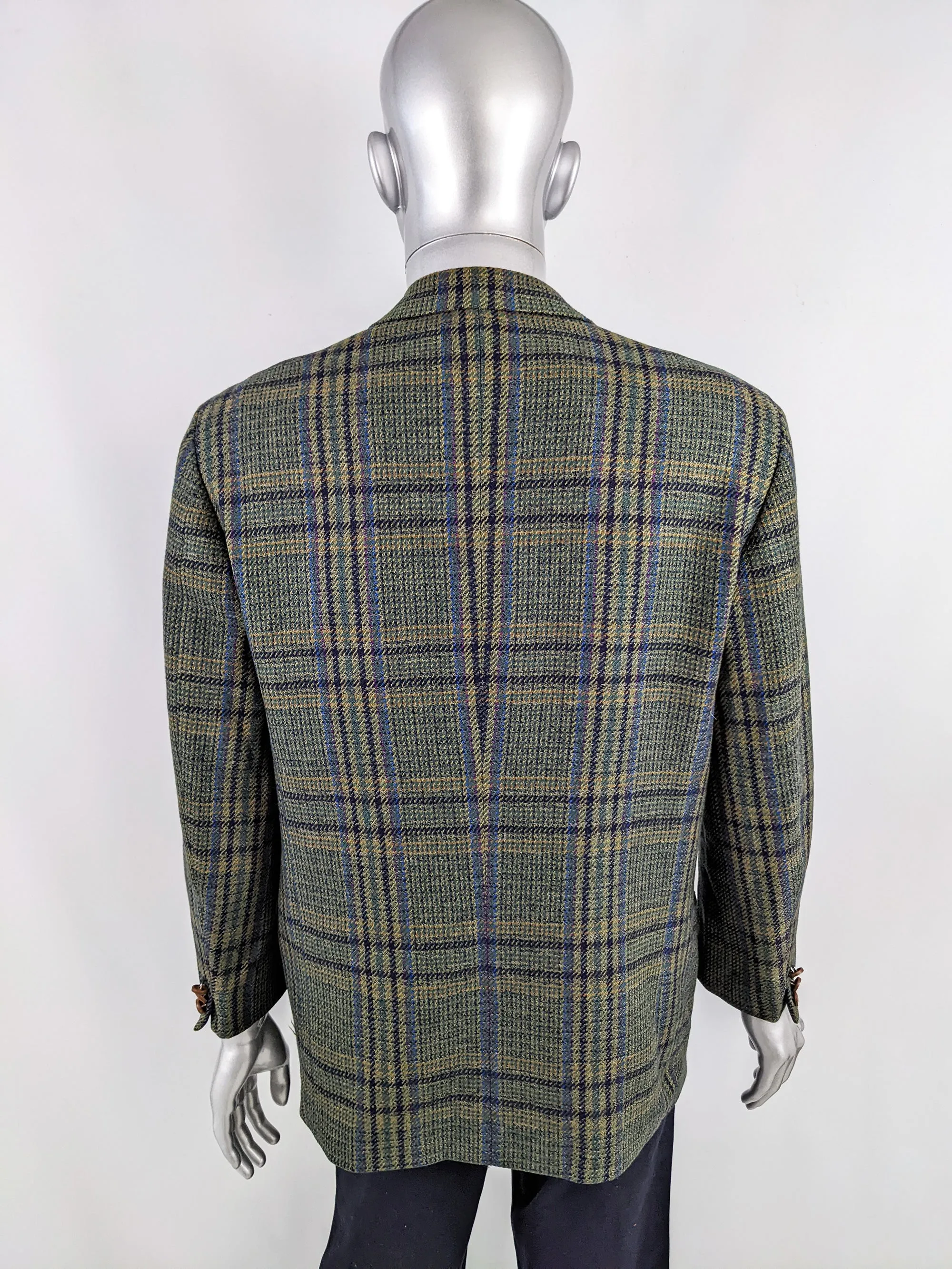 Valentino Vintage Virgin Wool Shoulder Pads Tweed Blazer, 1980s