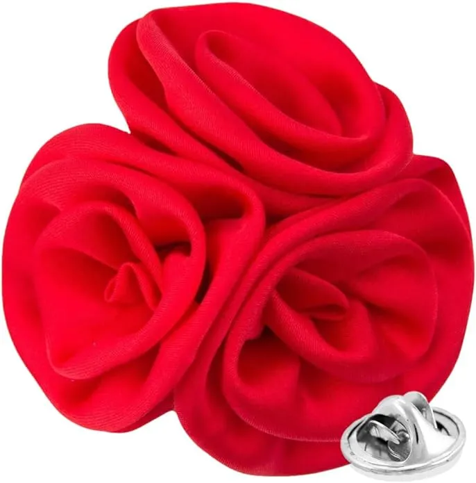 Vittorio Vico Unisex Trio Cluster Satin Flower Lapel Pin