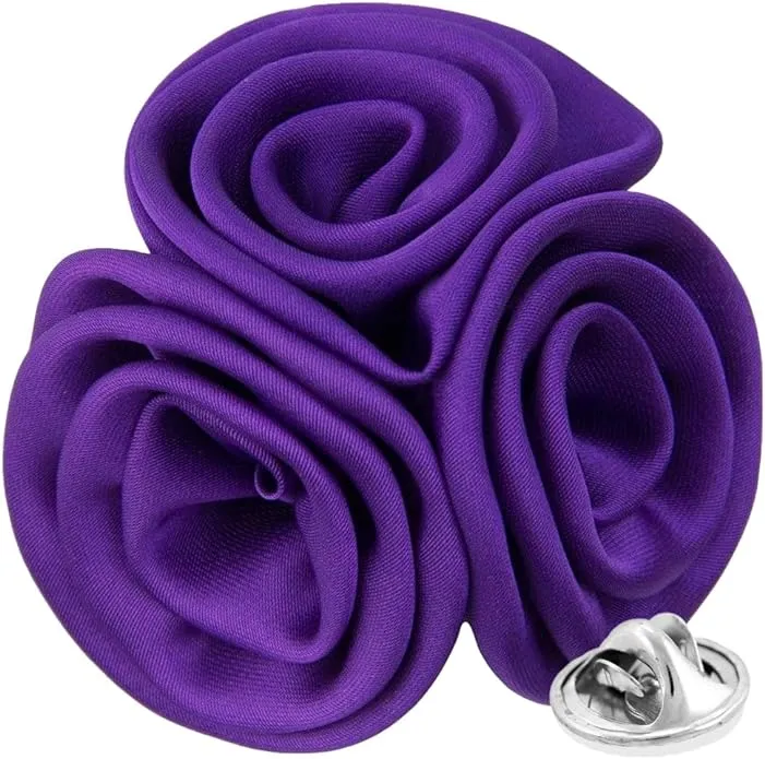 Vittorio Vico Unisex Trio Cluster Satin Flower Lapel Pin