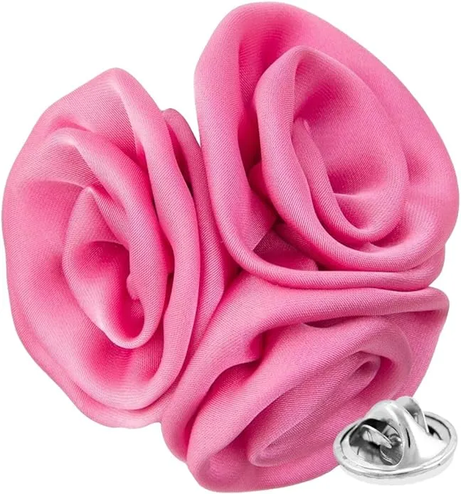 Vittorio Vico Unisex Trio Cluster Satin Flower Lapel Pin