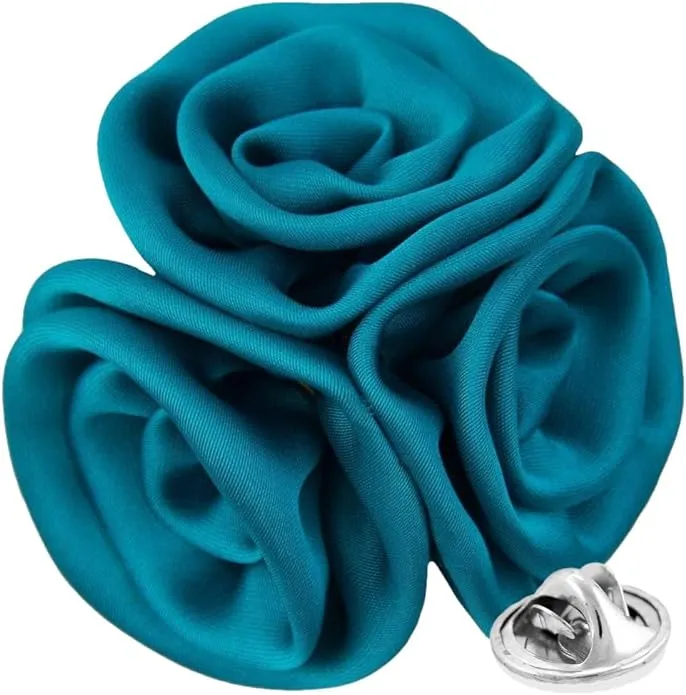 Vittorio Vico Unisex Trio Cluster Satin Flower Lapel Pin