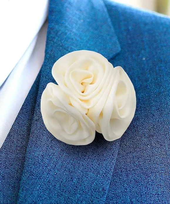 Vittorio Vico Unisex Trio Cluster Satin Flower Lapel Pin