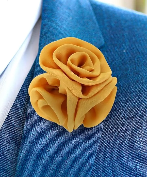 Vittorio Vico Unisex Trio Cluster Satin Flower Lapel Pin