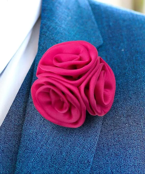 Vittorio Vico Unisex Trio Cluster Satin Flower Lapel Pin