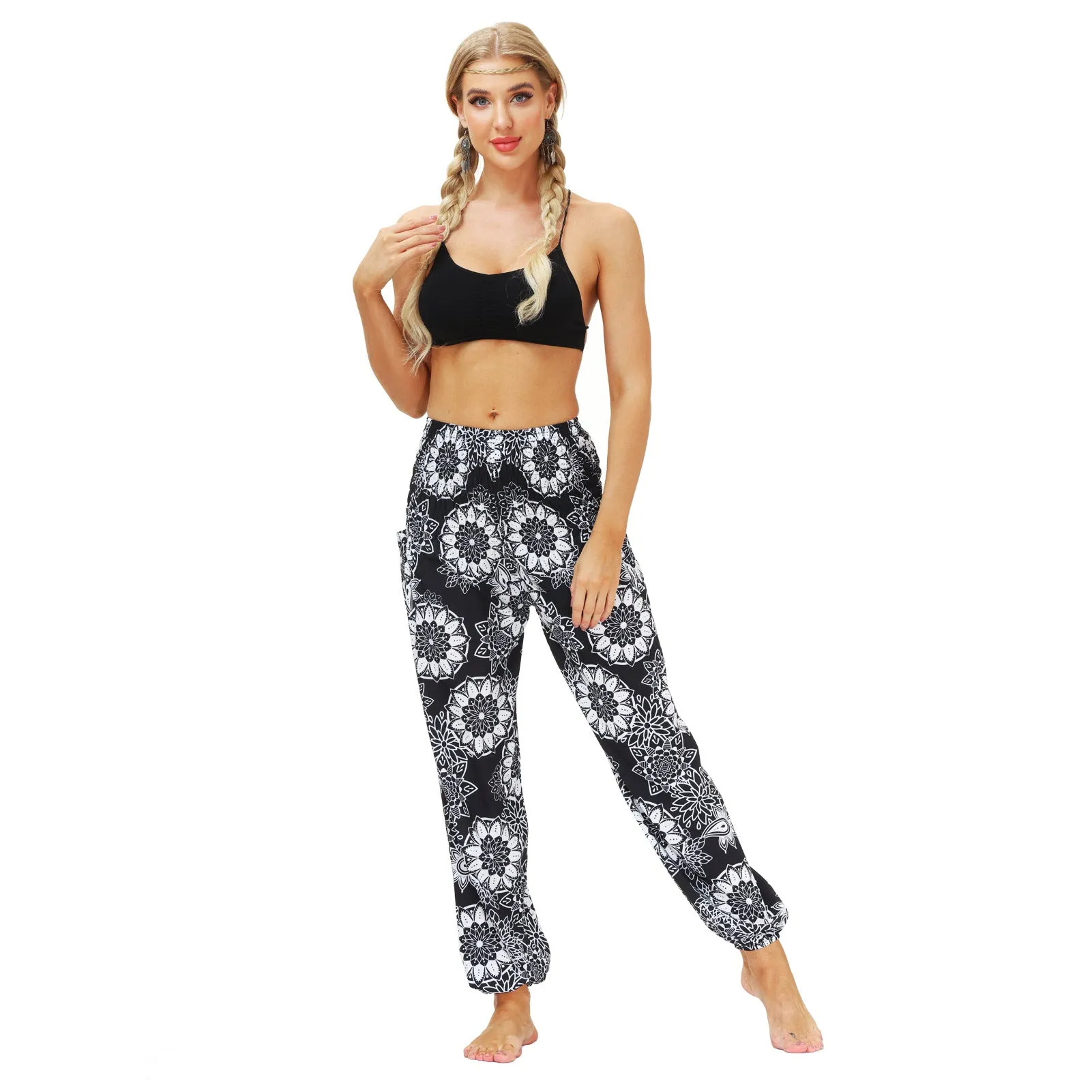 Women's Floral Digital Printing Sports Yoga Summer Breathable Comfortable Pants