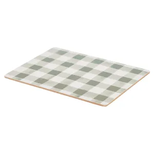 Woodbury Lane 4 Set of Gingham Green Cork Placemats