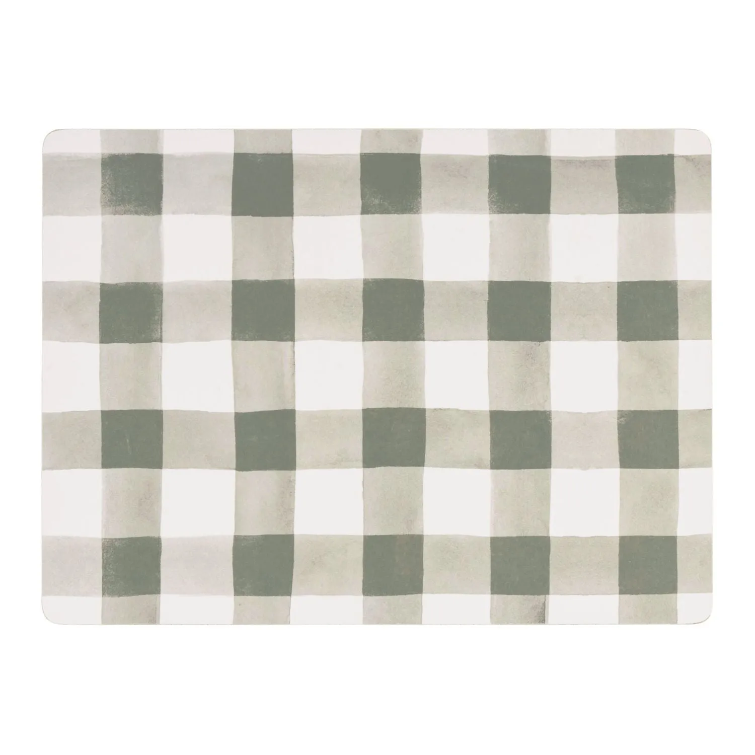 Woodbury Lane 4 Set of Gingham Green Cork Placemats